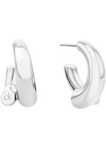 Calvin Klein Damen Paar Creolen "CK SPIRAL, 35000764, 35000765", Edelstahl, silber, Edelstahl, Ohrringe