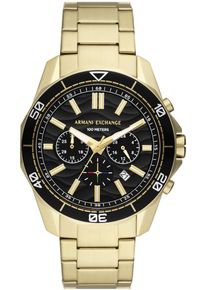 Armani Exchange Herren Chronograph, gold, Armbanduhren, Quarzuhr, Armbanduhr, Herrenuhr, Edelstahlarmband, Geschenkidee, Tag