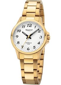 Regent Uhren REGENT Damen Quarzuhr, gold, Armbanduhren, Armbanduhr,Damenuhr,Saphirglas,Edelstahlarmband, bis 10bar wasserdicht