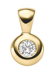 Adelia´s ADELIA ́S Damen Ketten-Anhänger "Damen 585 Gold Anhänger mit Diamant Brillant Ø 7,5 mm", 0,2 ct VVS = sehr sehr kleine Einschlüsse, Gelbgold