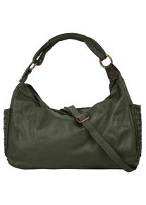 Samantha Look Damen Henkeltasche, grün, Leder, vintage, Taschen, echt Leder, Made in Italy