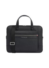 Tommy Hilfiger Damen Laptoptasche "TH CENTRAL COMPUTER BAG", schwarz, Lederimitat, Taschen, Unisex Geschäftstasche, Messenger-Bag mit abenhbmarem