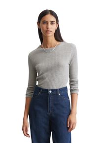 Marc O'Polo Damen Langarmshirt "aus Organic Cotton", grau, Gr. XL, MARC O'POLO DENIM, unifarben, Obermaterial: 100% Baumwolle, Shirts