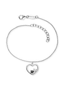 Engelsrufer Damen Armband "Yin Yang Herz, ERB-YIYAHEART-ZI, ERB-YIYAHEART-ZIM", Silber 925 (Sterlingsilber), schwarz, Silber 925 (Sterlingsilber),