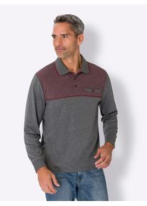 CLASSIC Herren Poloshirt "Langarm-Poloshirt", rot, Gr. 44, gemustert, mehrfarbig, 100% Baumwolle, 52% Baumwolle, 48% Polyester, Shirts