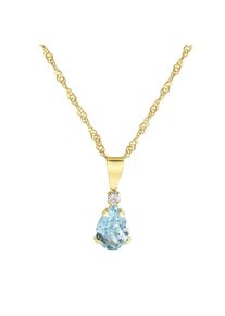 Diamonds by Ellen K. Damen Kette mit Anhänger "375 Gold mit Blautopas (beh.) und Zirkonia weiß", 45cm, Gold, L: 45cm, weiß, FASCINATION BY ELLEN K., Gold, Halsketten
