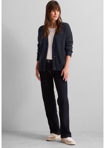 Cecil Damen Cardigan, blau, casual, Gr. XXL, unifarben, Web, 60% Baumwolle, 40% Polyacryl, Strickjacken, mit Knopfleiste