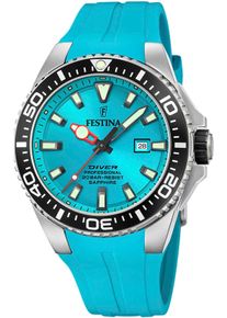Festina Taucheruhr "Diver Collection", blau, Armbanduhren, Armbanduhr, Quarzuhr, Herrenuhr, Edelstahlarmband, Datum, Saphirglas