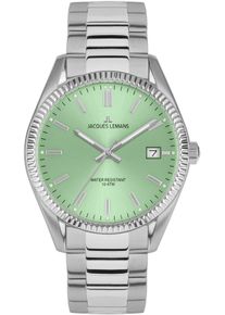 Jacques Lemans Damen Quarzuhr "Derby", silber, Armbanduhren, Armbanduhr, Damenuhr, Datum, Leuchtzeiger, Edelstahlarmband