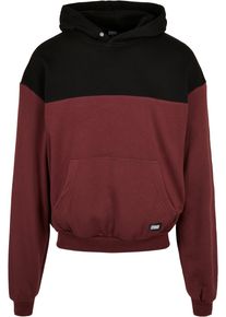 Urban Classics Herren Sweatshirt "Urban Classics Herren Upper Block Hoody", rot, Gr. S, 65% Baumwolle, 35% Polyester, Sweatshirts