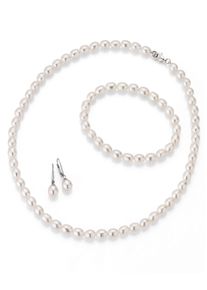 Firetti Damen Schmuckset "Multipack Schmuck Geschenk Silber 925 Halskette Armband Ohrstecker", bunt, Silber 925 (Sterlingsilber), Nylon, Seide,