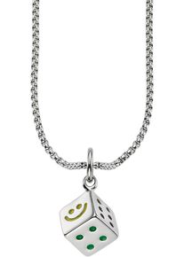 Bruno Banani Damen Kette mit Anhänger "Schmuck Geschenk Venezia Lucky Cube Würfel, B0244N/20/00/55", Edelstahl, L: 55cm B: 2,8mm, bunt, Edelstahl,