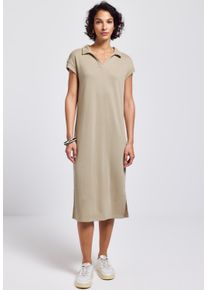 Street One Damen Midikleidcoastal beige, casual, Gr. 44, unifarben, Stoff, 98% Polyester, 2% Elasthan, Kleider, knielang