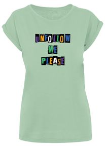 Merchcode Herren T-Shirt "Merchcode Damen Ladies Please X Extended Shoulder Tee", grün, casual, Gr. M, unifarben, 100% Baumwolle, Shirts