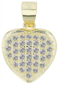 Adelia´s ADELIA ́S Damen Ketten-Anhänger "Neuheit 2025 - zeitloser Herz Anhänger aus 925 Sterling Silber", Silber 925 (Sterlingsilber), gold, Silber 925