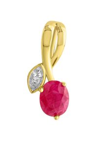 Firetti Damen Ketten-Anhänger "Schmuck Geschenk Gold 375 Halsschmuck Anhänger Halskette Blume", Gelbgold 375, 0,5 g, pink, Gelbgold 375,