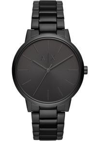 Armani Exchange Herren Quarzuhr, schwarz, Armbanduhren, Armbanduhr, Herrenuhr, analog, Edelstahlarmband