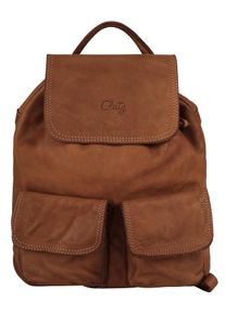 CLUTY Cityrucksack, braun, Rindsleder, Leder, Retro, casual, Rucksäcke, echt Leder, Made in Italy