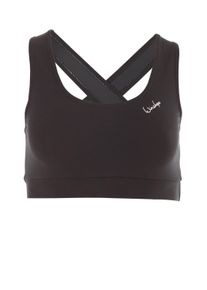 WINSHAPE Damen Sport-Bustier "WVR4", schwarz, Gr. XS, Obermaterial:u00a090% Baumwolle, 10% Elasthan, BHs, mit offenem „Drop Back Design“