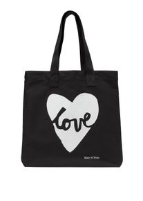 Marc O'Polo MARC O'POLO Damen Shopper "aus Bio-Baumwolle"schwarz, heart, Baumwolle, unifarben, Taschen