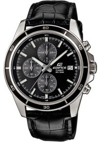 CASIO EDIFICE Herren Chronograph, schwarz, Armbanduhren, Quarzuhr,Armbanduhr,Herrenuhr, bis 10 bar wasserdicht,Edelstahlarmband