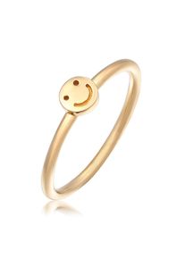 Elli Damen Fingerring "Smiling Pinky Ring 925 Silber", 50mm, ohne Stein, Silber 925 (Sterlingsilber), 1.4mm, gold, Silber 925 (Sterlingsilber),