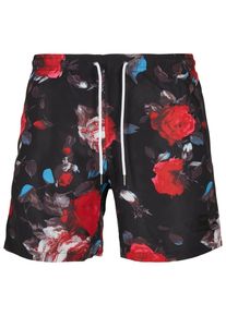 Urban Classics Herren Badeshorts "Urban Classics Herren Pattern Swim Shorts", schwarz, Gr. S, 100% Polyester, Badehosen