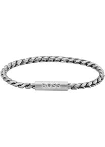 BOSS Herren Armband "DORAN, 1580695, 1580696", Edelstahl, silber, Edelstahl, Armbänder