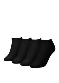 Tommy Hilfiger Damen Sneakersocken "TH WOMEN 4P SNEAKER ECOM", Gr. 35, schwarz, Baumwollmischung, Socken, mit Logostickerei