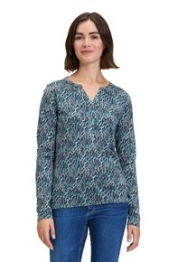 BETTY & CO BETTY & CO Damen Kurzarmshirt "Betty & Co Casual-Shirt mit verdeckter Verschlussleiste", blau, casual, Gr. XL, Obermaterial: 50% Baumwolle, 50%