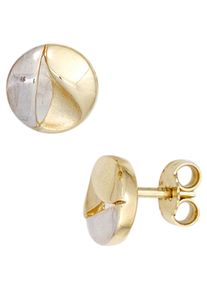 Jobo Damen Paar Ohrstecker, Gelbgold 333, gold, Gelbgold 333, Ohrringe, rund 333 Gold bicolor