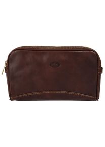 Pike PIKÉ Kulturbeutel, braun, Leder, glänzend, beschichtet, Taschen, echt Leder, Made in Italy