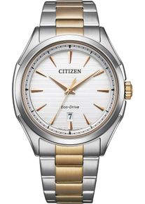 Citizen Herren Solaruhr, silber, Armbanduhren, Armbanduhr, Herrenuhr, Datum, Lederarmband