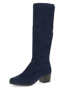 Caprice Damen Stiefel, Gr. 37,5, blau, Textil, elegant, Schuhe, Blockabsatz, Schlupfstiefel mit Stretch-XS-Schaft in schmaler Form
