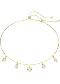 Swarovski Damen Kette mit Anhänger "Schmuck Geschenk Imber Halskette, 5705463", Metall, L: 49cm, gold, Metall, Halsketten, mit Swarovski Zirkonia