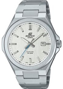 CASIO EDIFICE Herren Quarzuhr, silber, Armbanduhren, Armbanduhr, Herrenuhr, bis 10 bar wasserd. Edelstahlarmband,Saphirglas