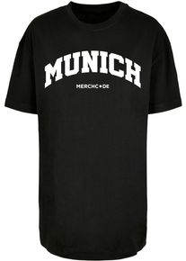 Merchcode Herren T-Shirt "Merchcode Damen Ladies Munich Wording - Oversized Boyfriend Tee", schwarz, casual, Gr. 5XL, bedruckt, 100% Baumwolle, Shirts