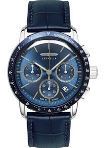 Zeppelin Herren Chronograph "New York", blau, Armbanduhren, Quarzuhr, Armbanduhr, Herrenuhr, Made in Germany, analog, Tag