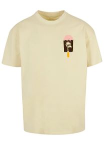Merchcode Herren T-Shirt "Merchcode Herren Summer - Icecream Heavy Oversize Tee", gelb, casual, Gr. XS, bedruckt, 100% Baumwolle, Shirts