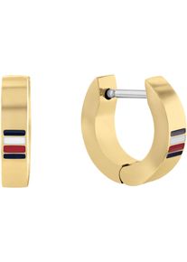 Tommy Hilfiger Herren Paar Creolen "MEN'S EARRINGS, 2790586", Edelstahl, weiß, Edelstahl, Ohrringe, mit Emaille