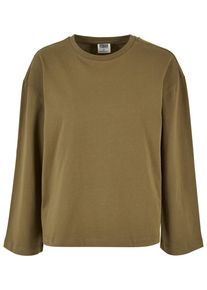 Urban Classics Damen Longsleeve "Urban Classics Damen Ladies Organic Oversized Longsleeve", grün, klassisch, Gr. L, unifarben, 100% Baumwolle, Shirts