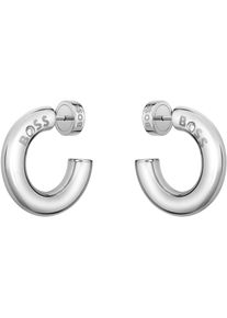 BOSS Damen Paar Creolen "LIVE, 1580689, 1580690", Edelstahl, silber, Edelstahl, Ohrringe, mit Preciosa Crystal