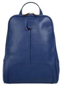 Samantha Look Cityrucksack, blau, Rindsleder, Leder, klassisch, Rucksäcke, echt Leder, Made in Italy
