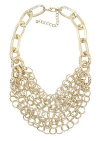 Damen Kette mit Anhänger "Chain Reaction", gold, Basic, Collezione Alessandro, Metall, Halsketten, Statementkette mit verschieden großen Gliedern