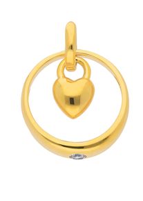 Adelia´s ADELIA ́S Damen Ketten-Anhänger "Damen 333 Gold Anhänger Herz mit Zirkonia Ø 11,6 mm", Gold, gold, Gold, Schmuckanhänger, mit Zirkonia für Damen