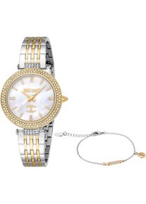 Damen Quarzuhr "Savoca", gold, JUST cavalli time, Armbanduhren, Armbanduhr, Damenuhr, Kristallsteine, Edelstahlarmband, Gerschenkidee