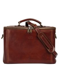 Pike PIKÉ Kulturbeutel, braun, Leder, glänzend, Taschen, echt Leder, Made in Italy
