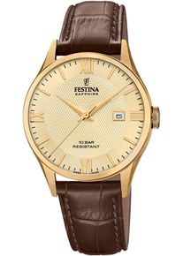 Festina Damen Quarzuhr "Swiss Made Collection"dunkelbraun, Armbanduhren, Armbanduhr, Damenuhr, Herrenuhr, Swiss Made, Lederarmband, Datum