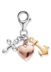 Engelsrufer Damen Charm-Einhänger "GLAUBE, LIEBE UND HOFFNUNG TRICOLOR, ERC-FLH-TRICO", rosa, Silber 925 (Sterlingsilber), Charms