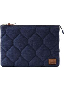 Levi's LEVI'S Damen Handtasche "DENIM LAPTOP SLEEVE", blau, Baumwolle, unifarben, Strukturmuster, Taschen, mit Strukturmuster